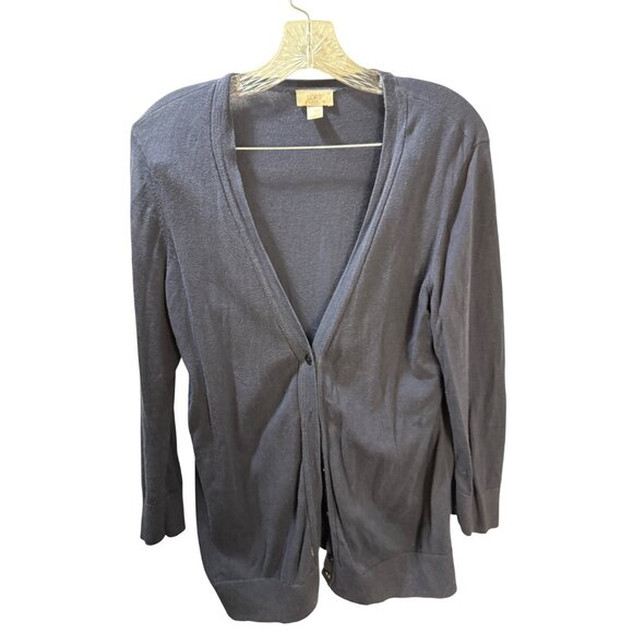 Loft Outlet Navy Blue Lightweight Open Front Cardigan Womens Size M Cotton Blend - Picture 1 of 8